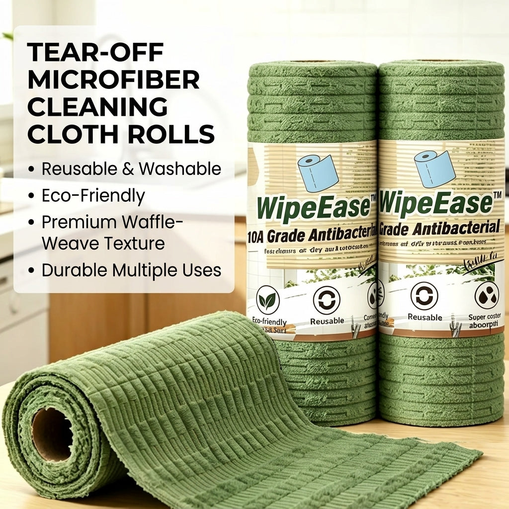 WipeEase™ Tear-Off Microfiber Cleaning Cloths Roll